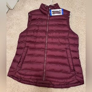 Decree Maroon Quilted Vest